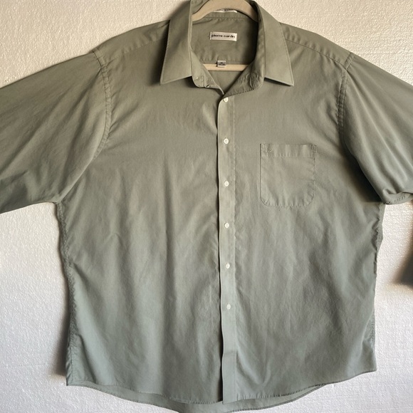Pierre Cardin Olive Casual Button-Down Shirt - Picture 4 of 6